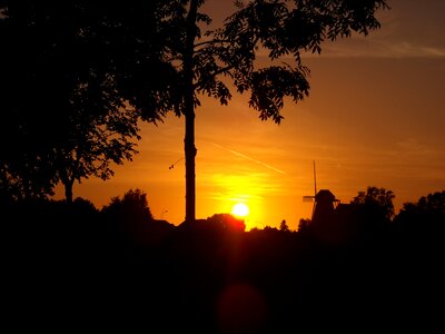 Orange evening sky nature photo