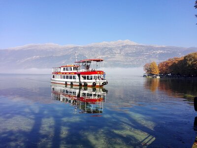 Lake boat greece