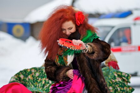 Ginger hair dance music photo