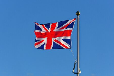 White blue flagpole photo