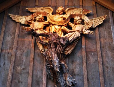 Wood angel made of wood wood picture photo