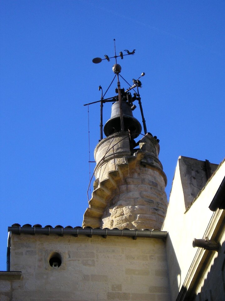 Sommières bell tower blue sky