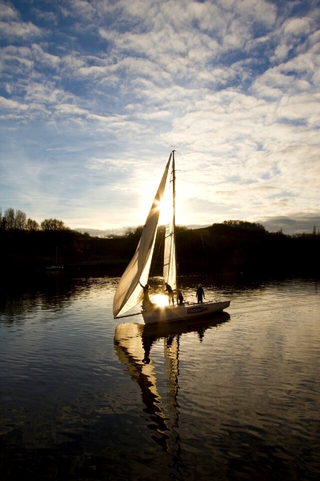 Sun water sailboat