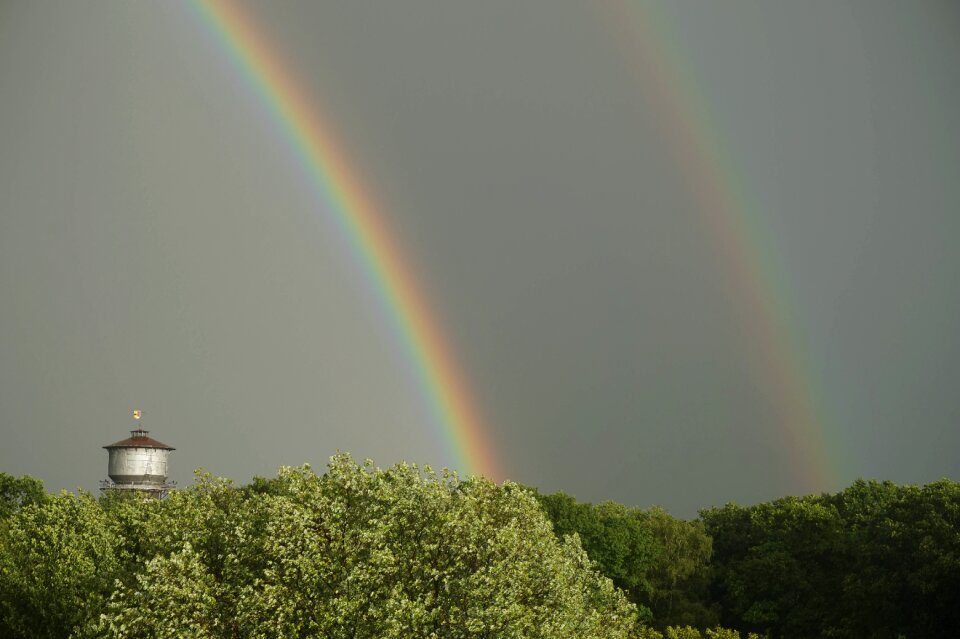 Water tower rainbow double rainbow