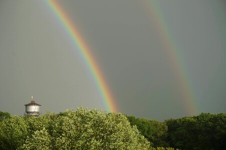 Water tower rainbow double rainbow