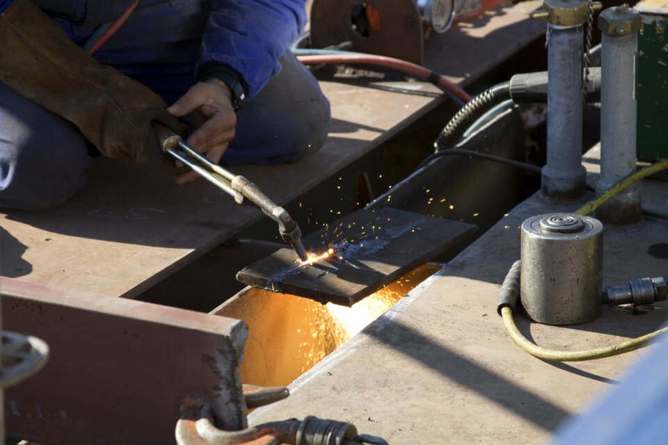 Worker industrial metal