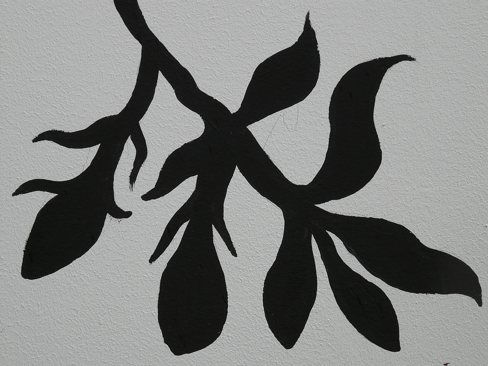 Mural black and white abstract