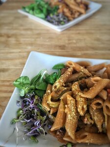 Sprouts brown pasta photo