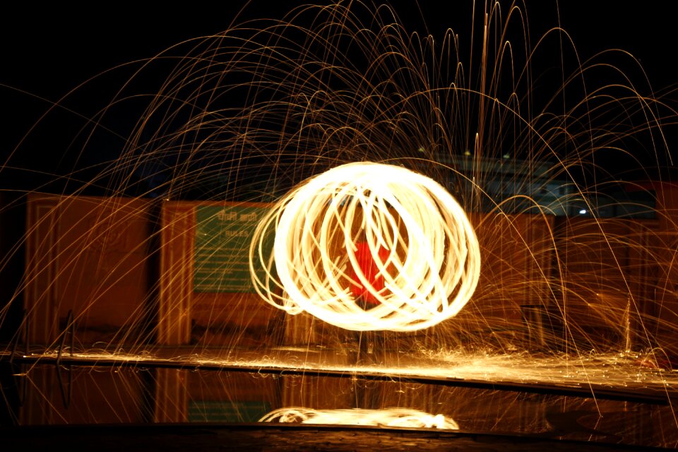 Circle sparks glowing