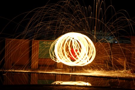 Circle sparks glowing