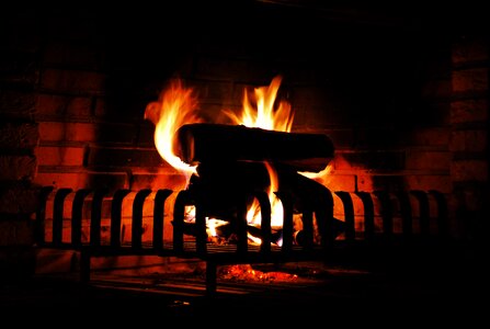 Warm fire fireplace photo