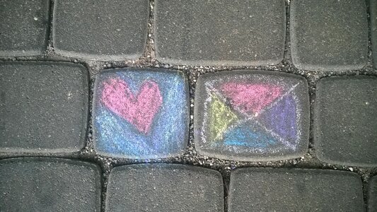 Street chalk symbol children drawing
