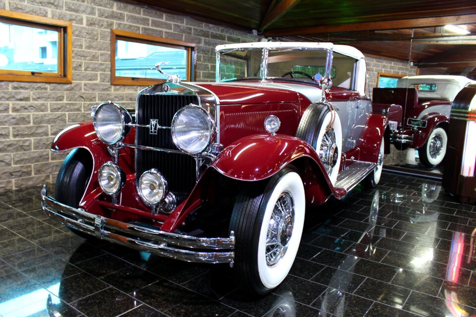 Vintage red classic cars
