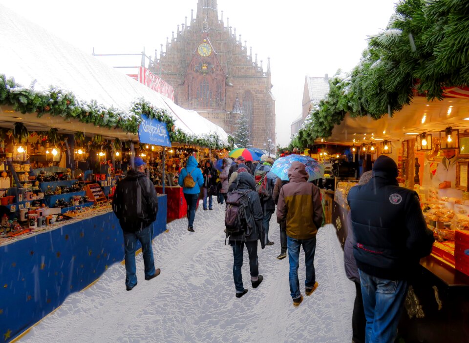 Christkindlesmarkt snowflakes snow