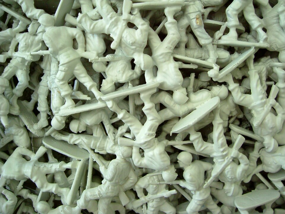 Pattern small figures green army