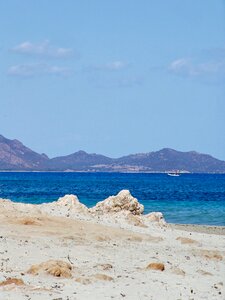 Mediterranean beach mountains photo