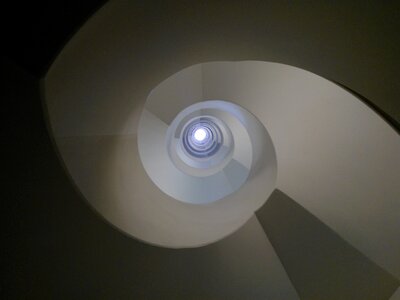 Architecture spiral staircase upward photo