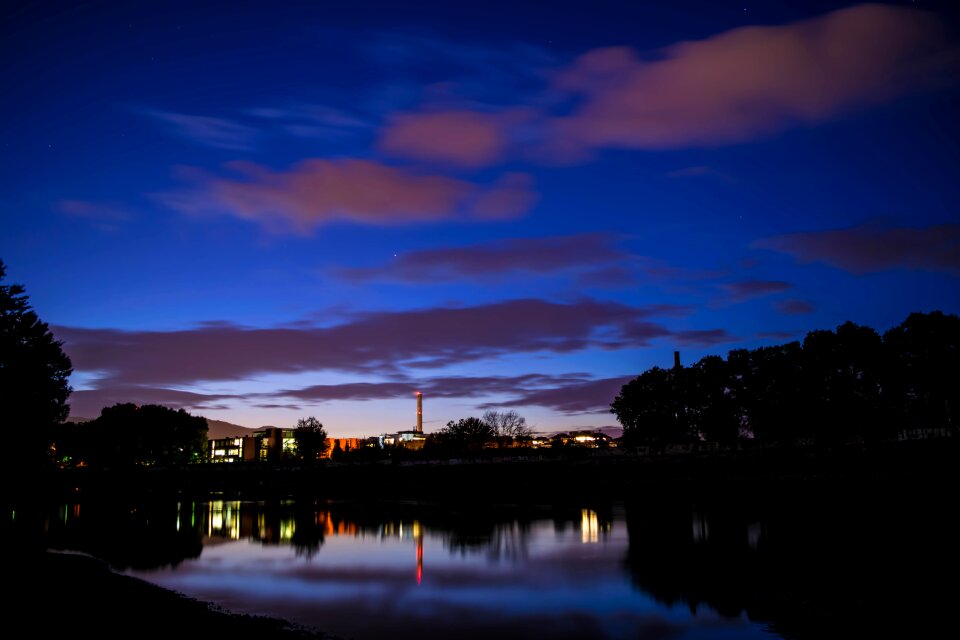 Long exposure light on night picture photo