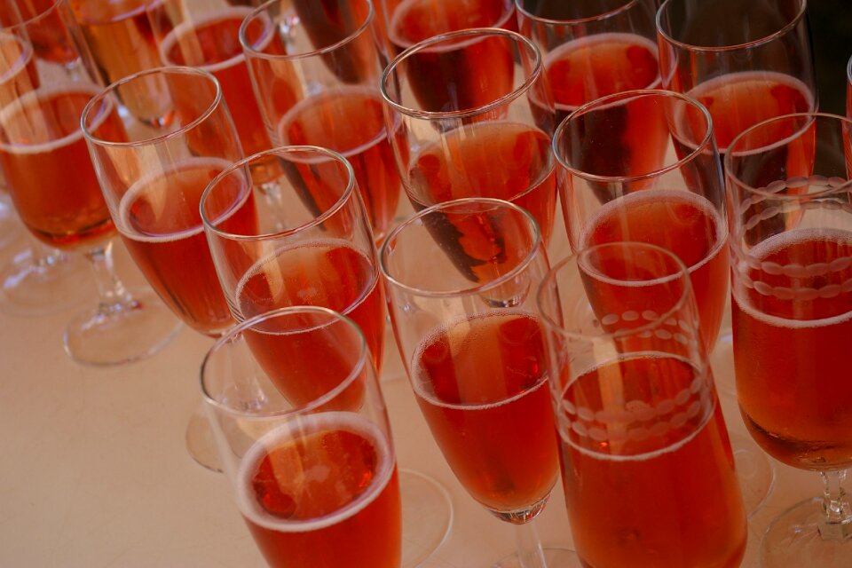 Champagne red glasses