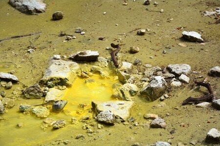Volcanic earth yellow background