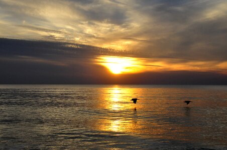 Sea afterglow sky