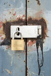 Locked padlock door