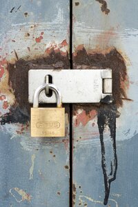 Locked padlock door photo