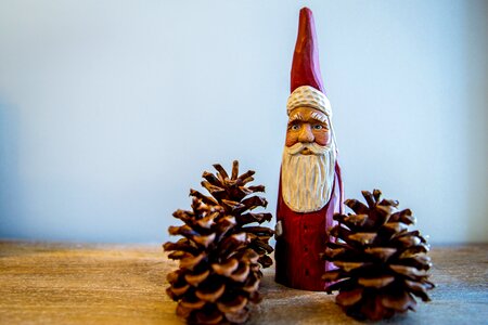 Santa claus christmas decoration pine cone photo