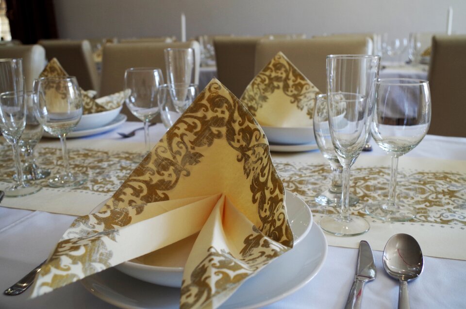 Place setting restaurant celebration