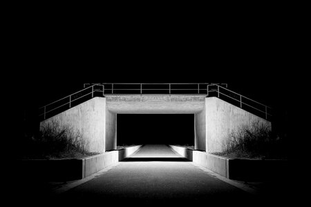 Black white gateway-bridge photo
