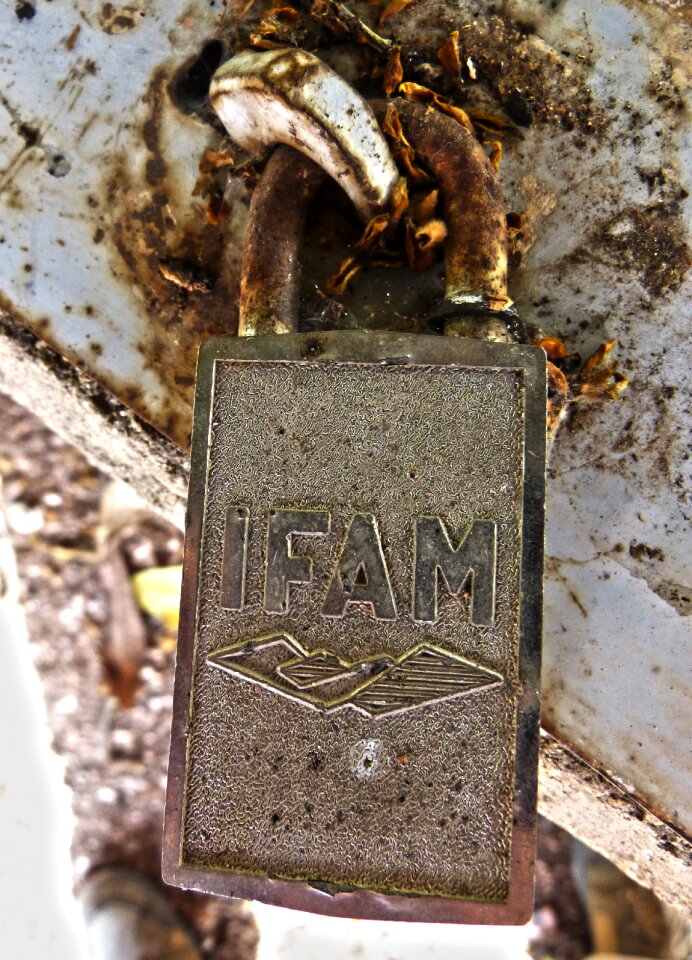 Padlock old close