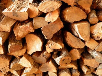 Firewood stack timber photo