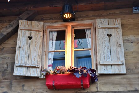 Wooden windows lighting christmas