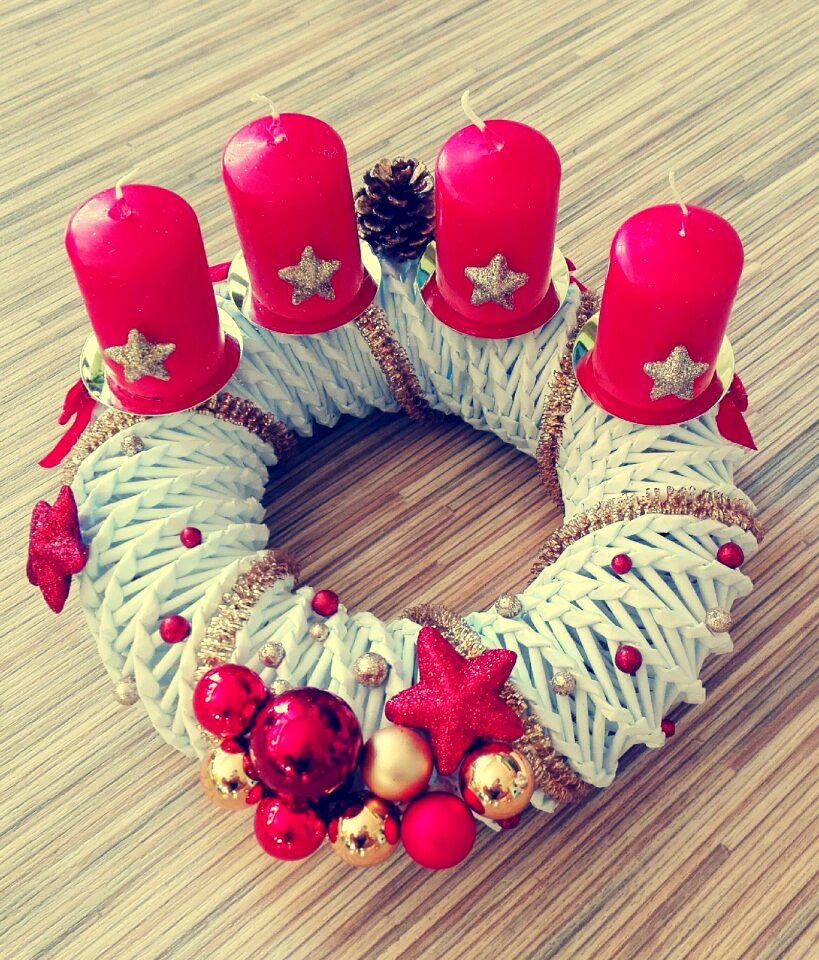Candles wreath homemade