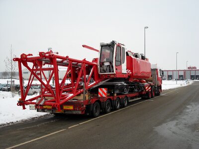 Heavy transport crawler crane trucks photo
