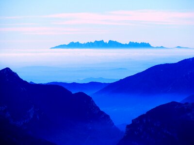 Mountains clouds sky