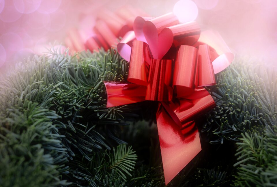 Red bow merry christmas