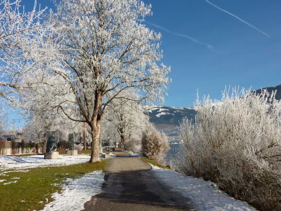 Winter cold hiking