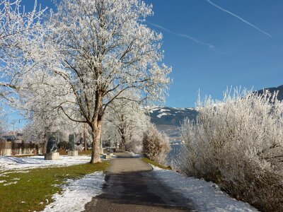 Winter cold hiking