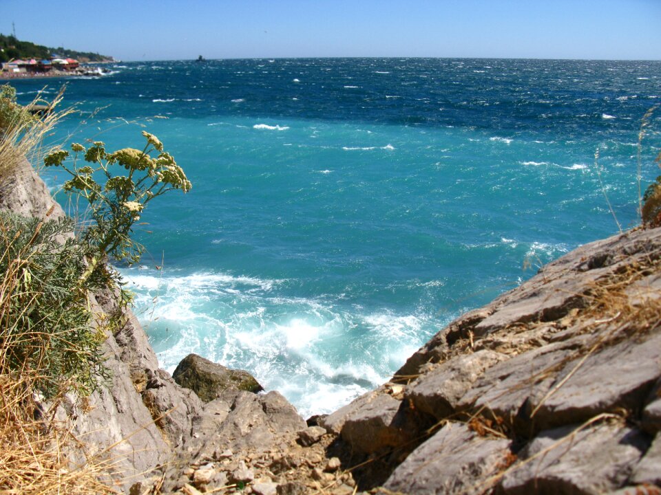 Stones surf black sea