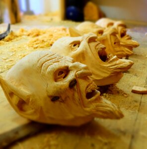 Mask devil wooden mask