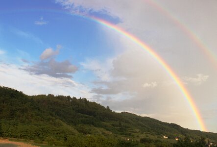 Double rainbow blue white photo