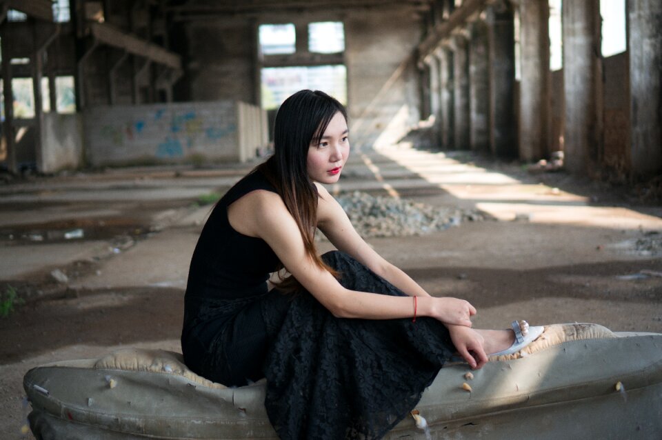 Female women wearing black skirt ruins of women