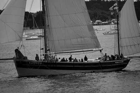 Old rig sailing boat sea