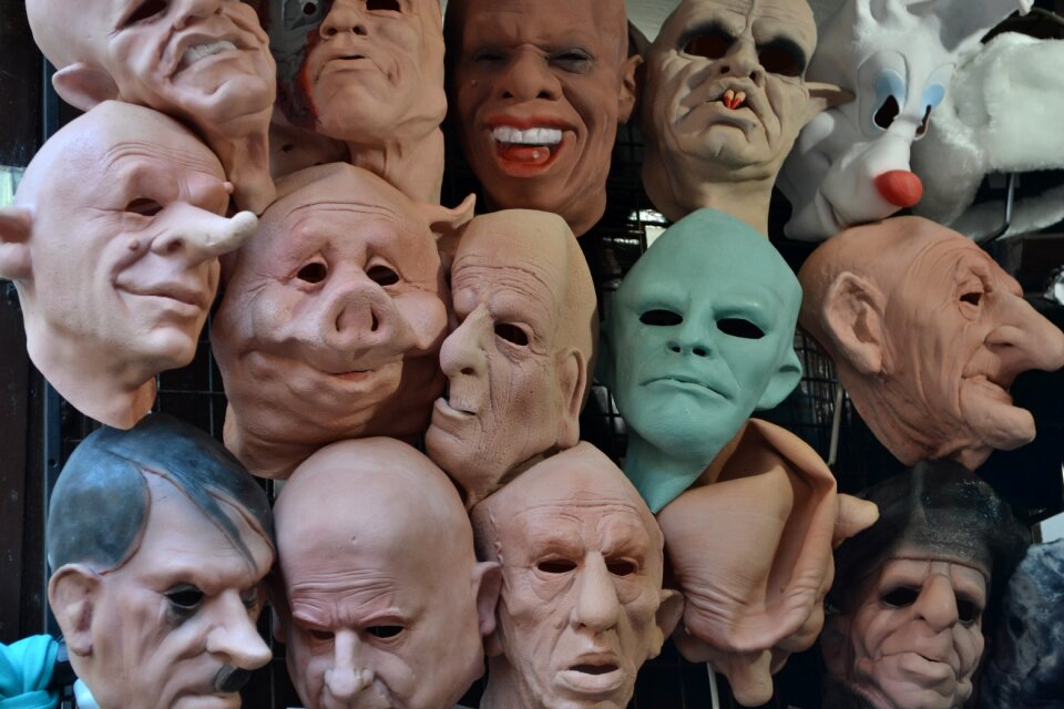 The mask the faces of halloween