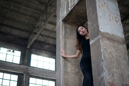 Female women wearing black skirt ruins of women photo