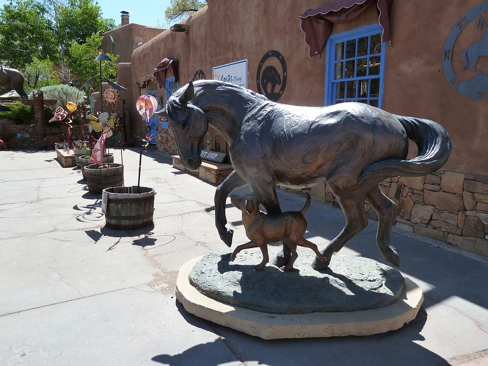 Metal statue santa fe