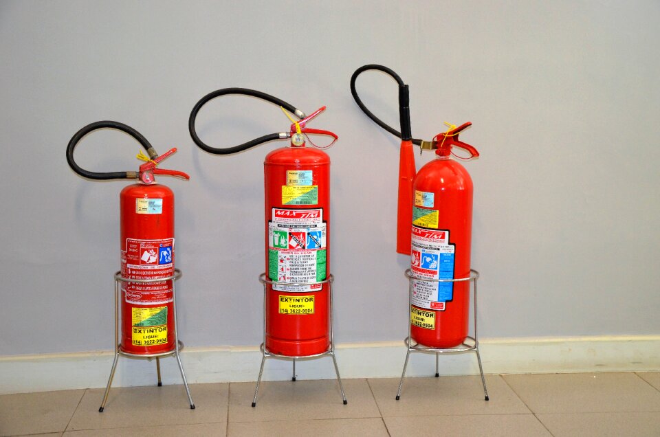 Fire extinguisher ground red