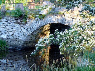 Stone bridge river spring