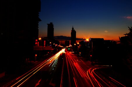City road sunset photo
